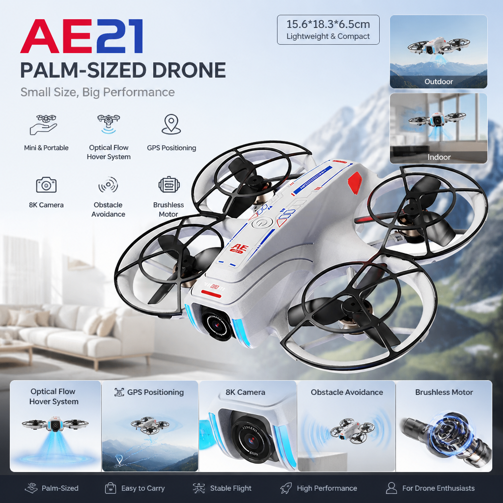 2026 New AE21 Mini Drone 8K HD - Drone Kit Tricopter review and price